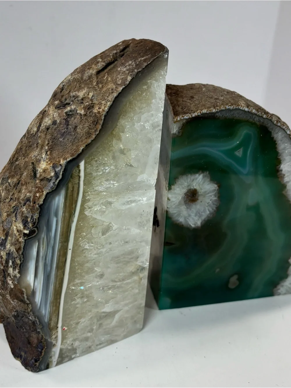 Vintage Brazilian Agate Geode Bookends 8